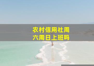 农村信用社周六周日上班吗