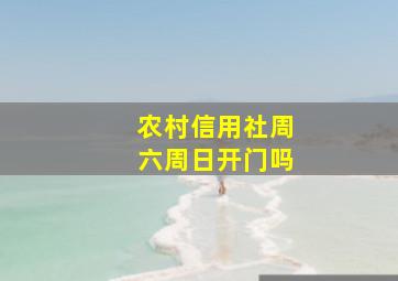 农村信用社周六周日开门吗