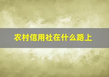 农村信用社在什么路上