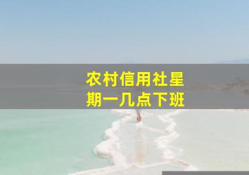 农村信用社星期一几点下班