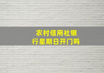 农村信用社银行星期日开门吗