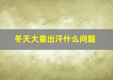 冬天大量出汗什么问题