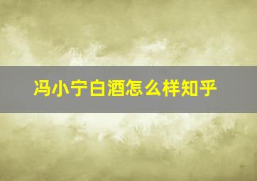 冯小宁白酒怎么样知乎