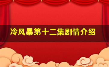 冷风暴第十二集剧情介绍