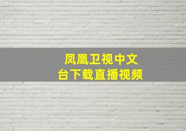 凤凰卫视中文台下载直播视频