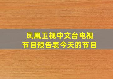 凤凰卫视中文台电视节目预告表今天的节目