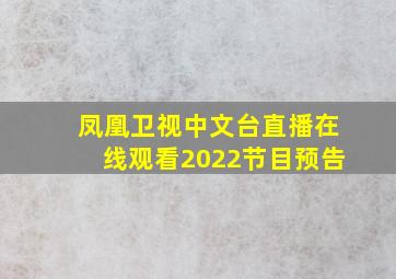 凤凰卫视中文台直播在线观看2022节目预告