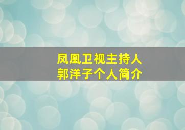 凤凰卫视主持人郭洋子个人简介