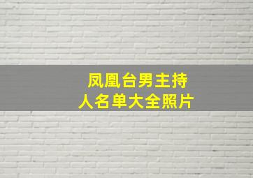 凤凰台男主持人名单大全照片