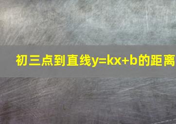 初三点到直线y=kx+b的距离