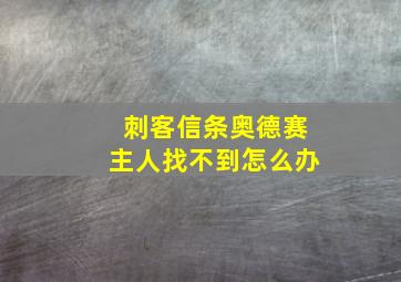 刺客信条奥德赛主人找不到怎么办