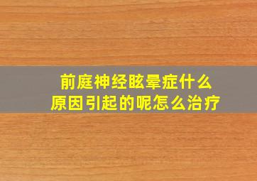 前庭神经眩晕症什么原因引起的呢怎么治疗