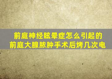 前庭神经眩晕症怎么引起的前庭大腺脓肿手术后烤几次电