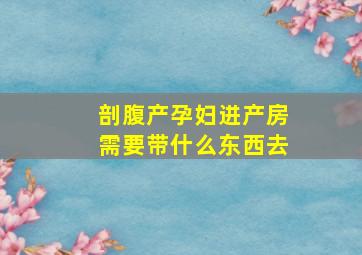 剖腹产孕妇进产房需要带什么东西去