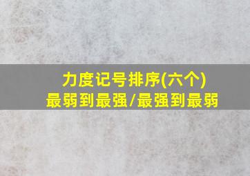 力度记号排序(六个)最弱到最强/最强到最弱