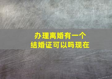 办理离婚有一个结婚证可以吗现在