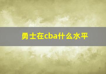 勇士在cba什么水平