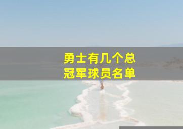 勇士有几个总冠军球员名单