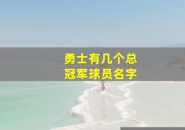 勇士有几个总冠军球员名字