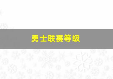 勇士联赛等级