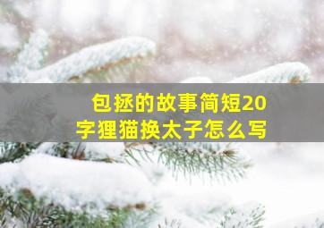 包拯的故事简短20字狸猫换太子怎么写