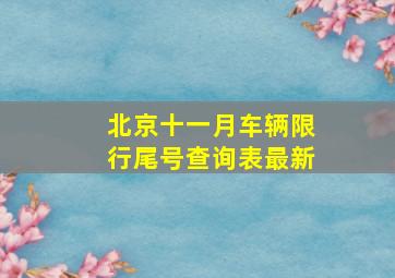 北京十一月车辆限行尾号查询表最新