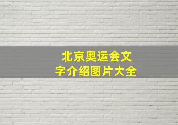 北京奥运会文字介绍图片大全