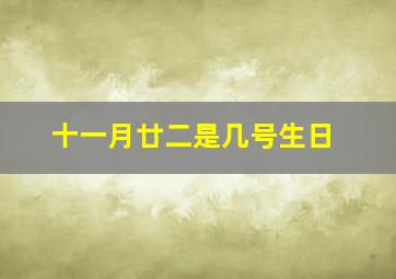 十一月廿二是几号生日