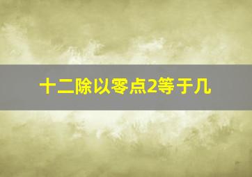 十二除以零点2等于几