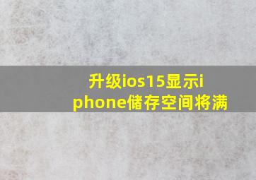 升级ios15显示iphone储存空间将满