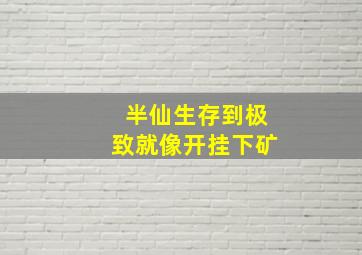 半仙生存到极致就像开挂下矿