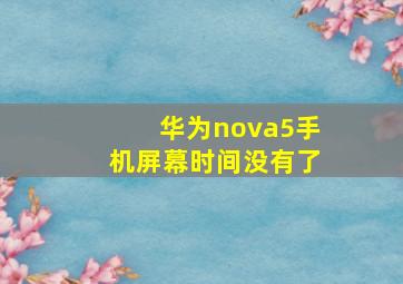 华为nova5手机屏幕时间没有了