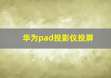 华为pad投影仪投屏