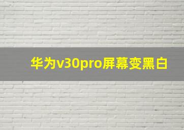 华为v30pro屏幕变黑白