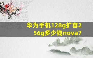 华为手机128g扩容256g多少钱nova7