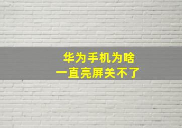 华为手机为啥一直亮屏关不了