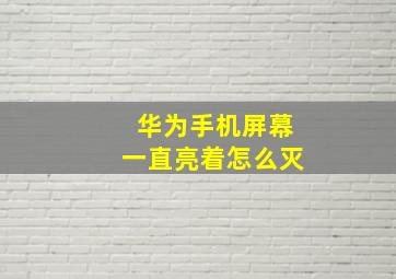 华为手机屏幕一直亮着怎么灭