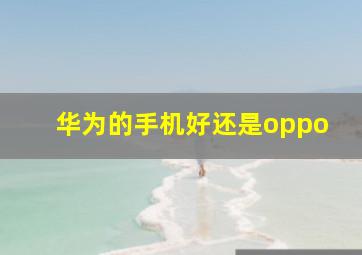 华为的手机好还是oppo