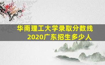 华南理工大学录取分数线2020广东招生多少人