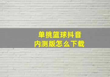 单挑篮球抖音内测版怎么下载