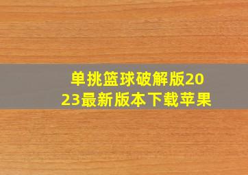 单挑篮球破解版2023最新版本下载苹果