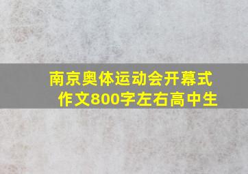 南京奥体运动会开幕式作文800字左右高中生