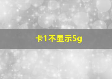 卡1不显示5g