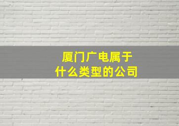 厦门广电属于什么类型的公司