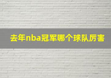 去年nba冠军哪个球队厉害