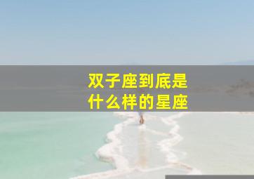 双子座到底是什么样的星座