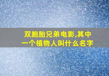 双胞胎兄弟电影,其中一个植物人叫什么名字