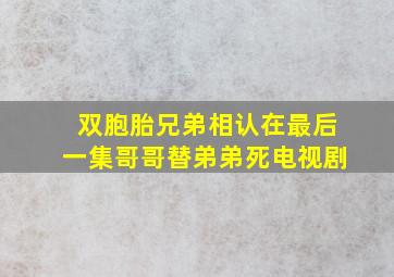 双胞胎兄弟相认在最后一集哥哥替弟弟死电视剧