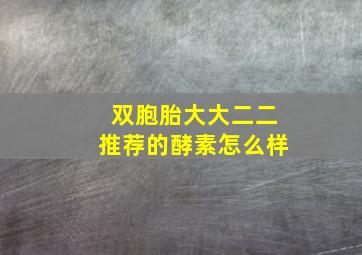 双胞胎大大二二推荐的酵素怎么样