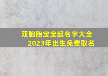 双胞胎宝宝起名字大全2023年出生免费取名